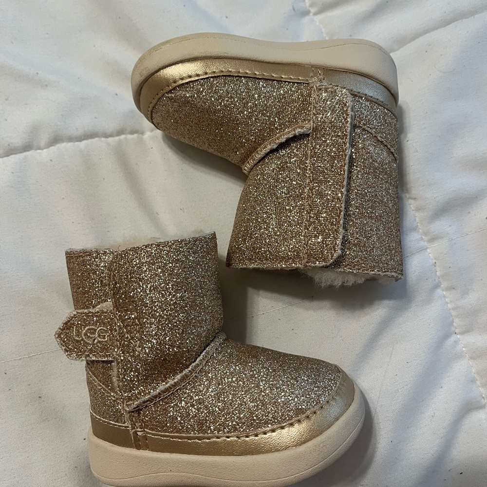 UGG Gold Glitter Boots with Cozy Lining